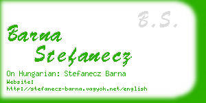 barna stefanecz business card